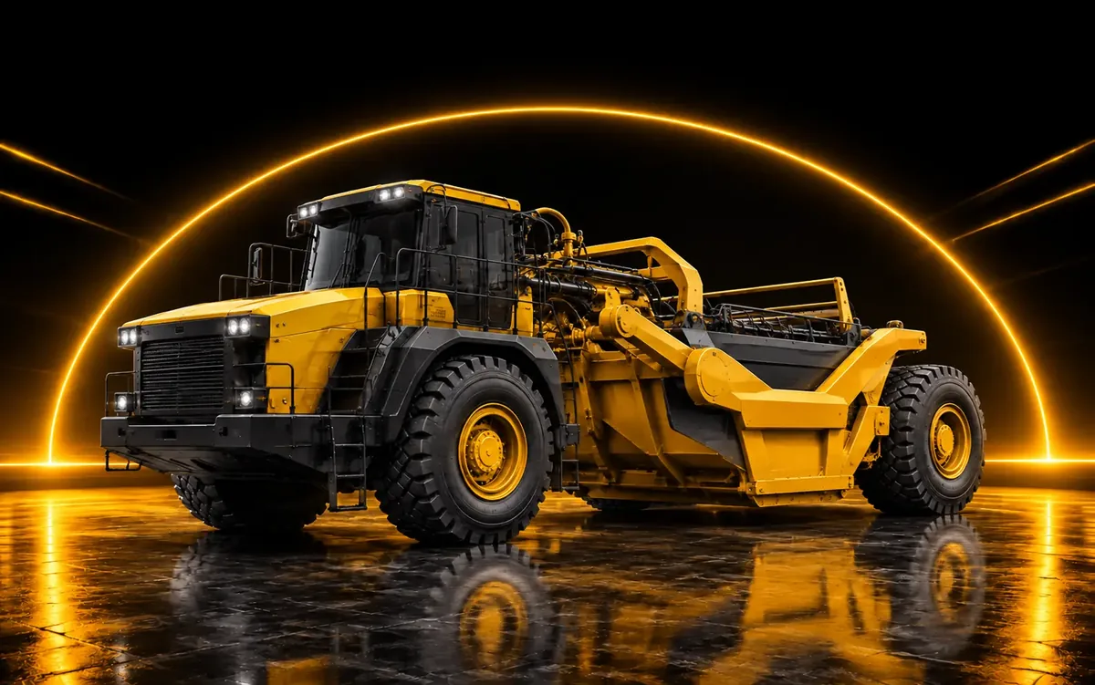Moto Scraper em operação de mineração de superfície