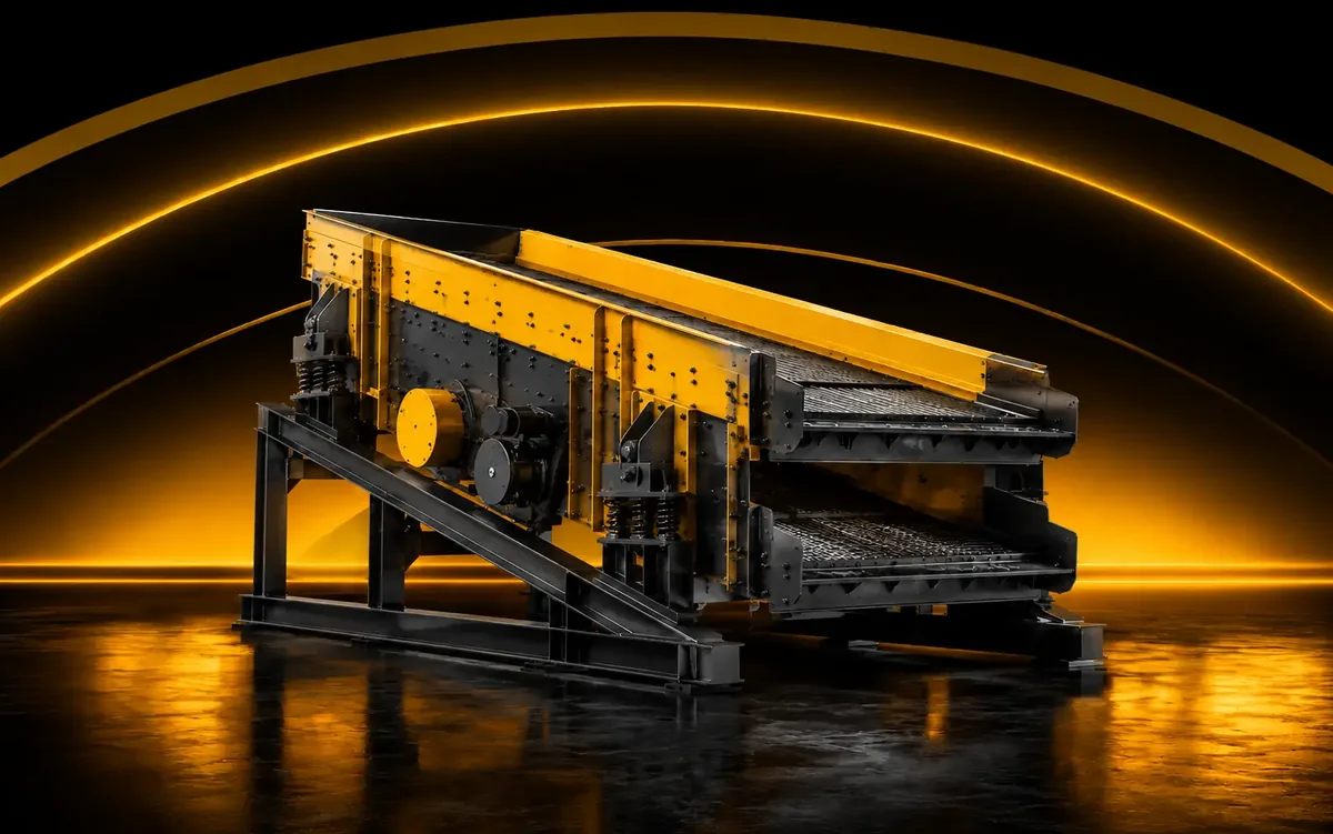 Peneira vibratória industrial com múltiplos decks de classificação